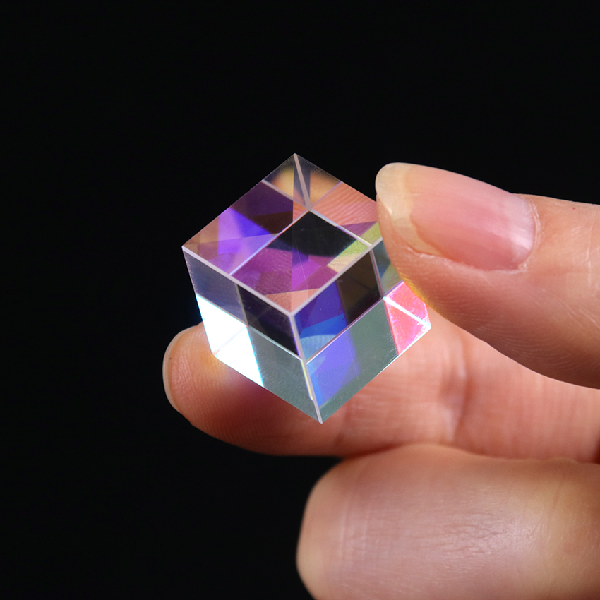 1PC 15mm Prism Six-Sided Bright Light Combine Cube Prism Stained Glass Beam Splitting Prism Optical Experiment Instrument