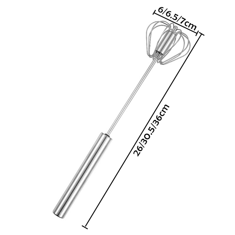 Semi-automatic Egg Beater 304 Stainless Steel Egg Whisk Manual Hand Mixer Self Turning Egg Stirrer Kitchen Egg Tools