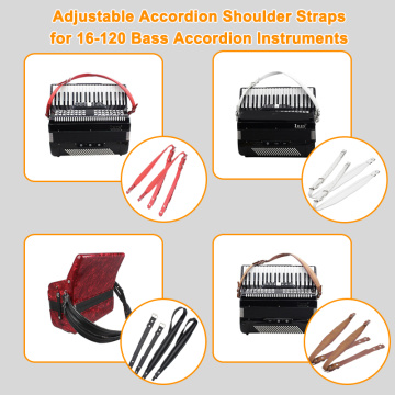 Waterproof Leather Accordion Straps Adjustable Shoulder Arm Thickened Belts Instruments for 16-120 Bass Accordion Instruments