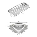 Bathroom Shelf Shower Stainless Steel Kitchen Organizer Sucker Wall Mounted Corner Shelf Kitchen Organizer No Punch with Hook