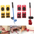 ZK3 5 PCS Furniture Mover Tool Set Furniture Transport Lifter Heavy Stuffs Moving Tool Wheeled Mover Roller Wheel Bar Hand Tools