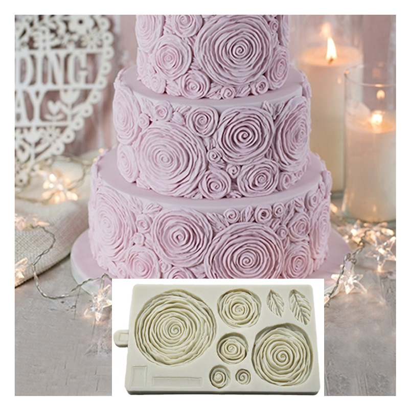 Ruffled Roses Mould Cake Decorating Tools Fondant Mold Silicone Mold For Sugarpaste Flower Paste Marzipan Modelling Paste K259