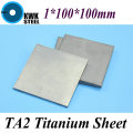 1*100*100mm Titanium Sheet UNS Gr1 TA2 Pure Titanium Ti Plate Industry or DIY Material Free Shipping