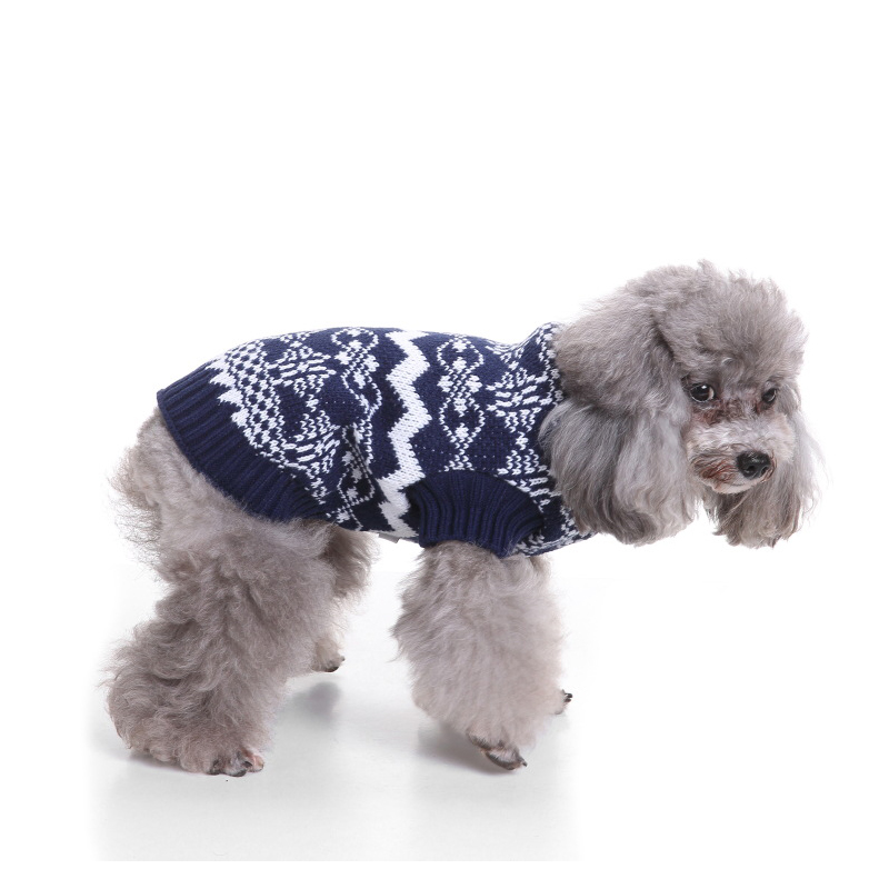 Printing Puppy Dog Sweater Winter Warm Clothing For Small Dogs Christmas Costume Chihuahua Coat Knitting Crochet Cloth Pet Cloth