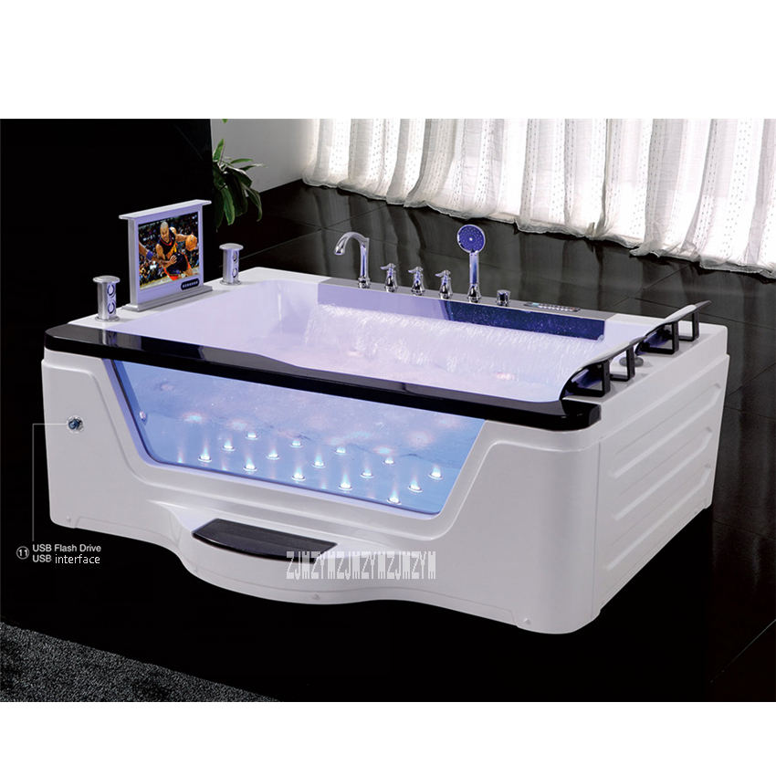 HS-B229A Acrylic Bathtub High-quality Household Massage Bathtub Home Bathroom Bathtub (Left Skirt)110V/220V (2000*1620*700mm)