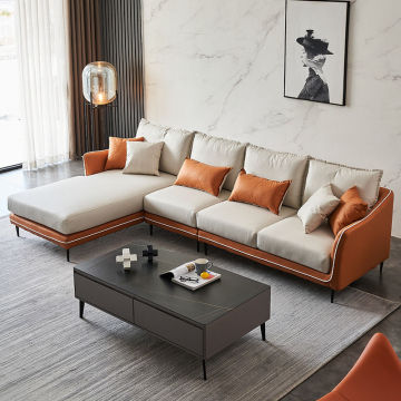 Nordic minimalist modern technology fabric sofa living room small apartment very light luxury style lazy sofa combination