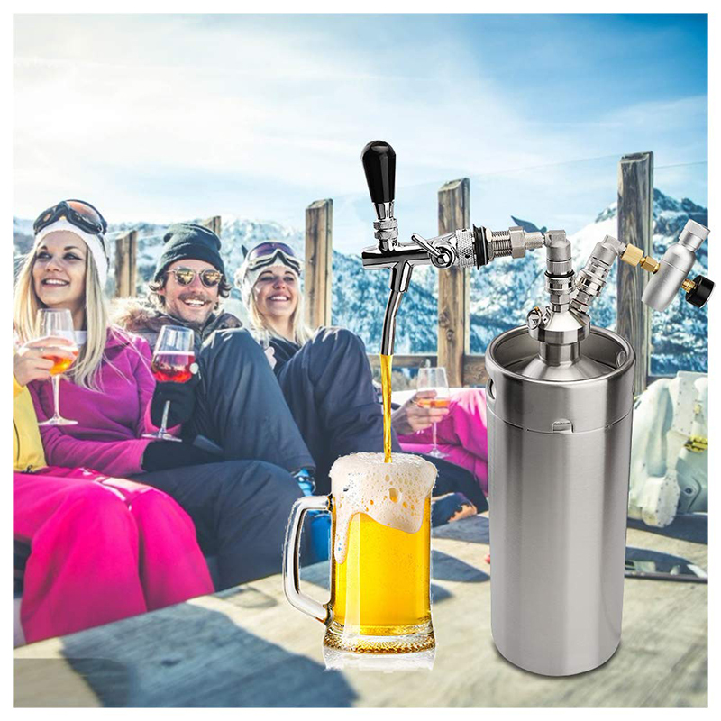 mini keg spear Mini Growler Tap Dispenser,304 Food Grade Growler Spear with 12`` Beer Hose Perfect for Party Picnic Gathering
