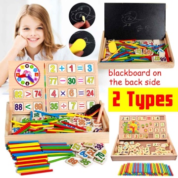 Wooden Mathematics Toys Maths Teaching Box Clock Math Toy Montessori Box Kids Early Learning Math Educational Toys Gifts