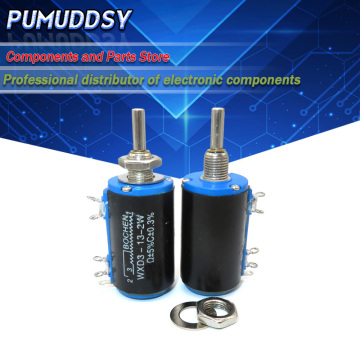 2PCS WXD3-13-2W 6K8 ohm 6.8K WXD3-13 2W Rotary side Rotary Multiturn Wirewound Potentiometer