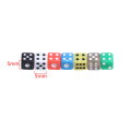 50 PCs/Bag 5MM 6 Sided Acrylic Round Corner Table Games Dice Board Game Dice Party Gambling Game Cubes Portable Digital Dices