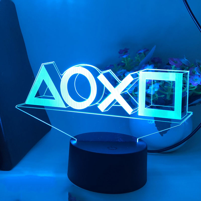 Voice Control Game Icon Light PS4 Mood Flash Lamp Acrylic Atmosphere Neon Light Sign Commercial Lighting Club Wall Decoration