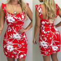 2019 Sexy Women Bodycon Pencil Dress Casual Sleeveless Print Backless Slim Office Ladies Mini Party Dresses Vestidos