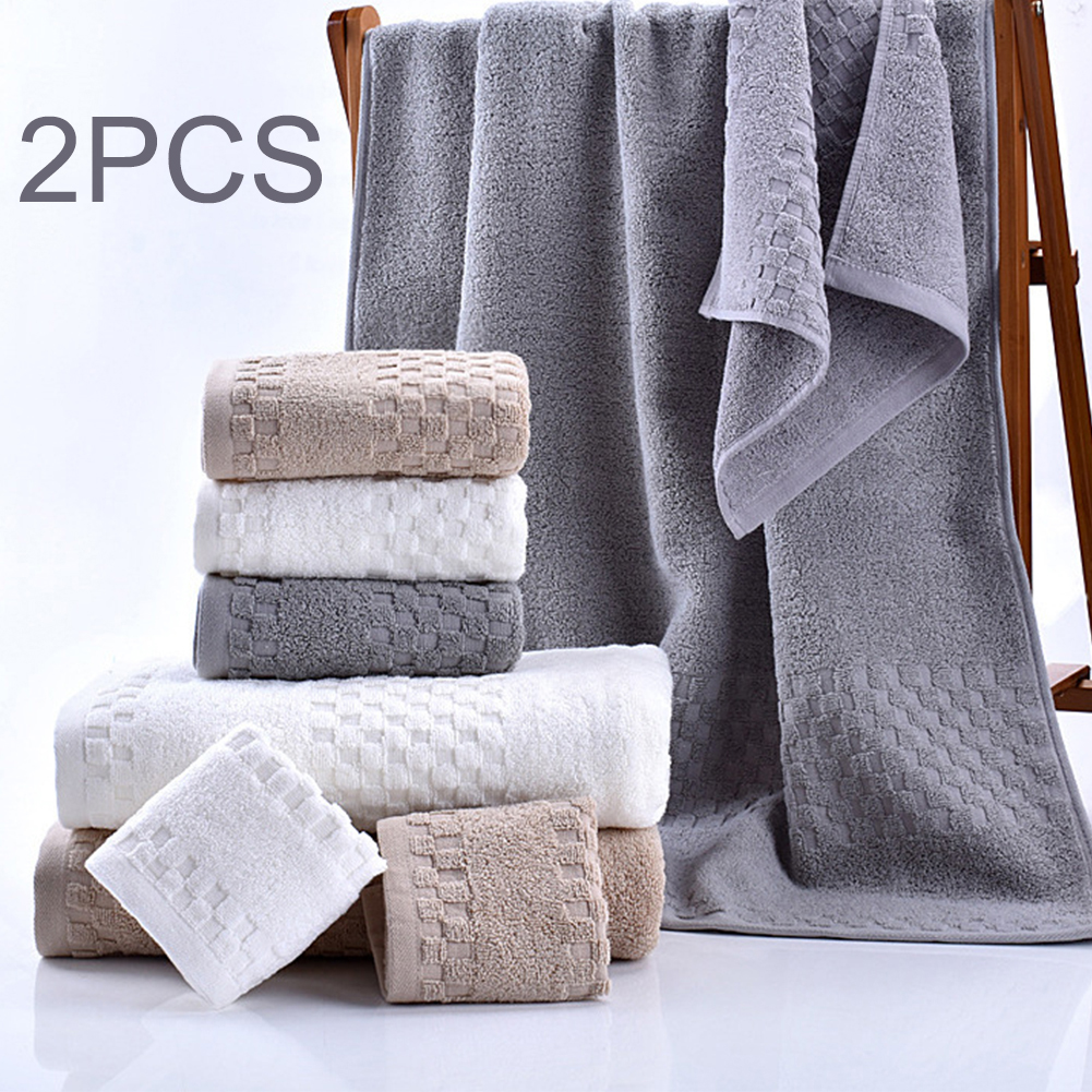 2pcs/pack Beach Water Absorbing Comfortable Thickened Soft Bathroom Quick Dry 70x140cm Large Lightweight Home Hotel Bath Towel