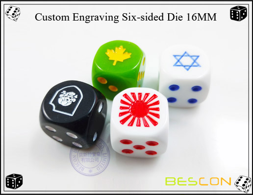 Custom Engraving Six-sided Die 16MM