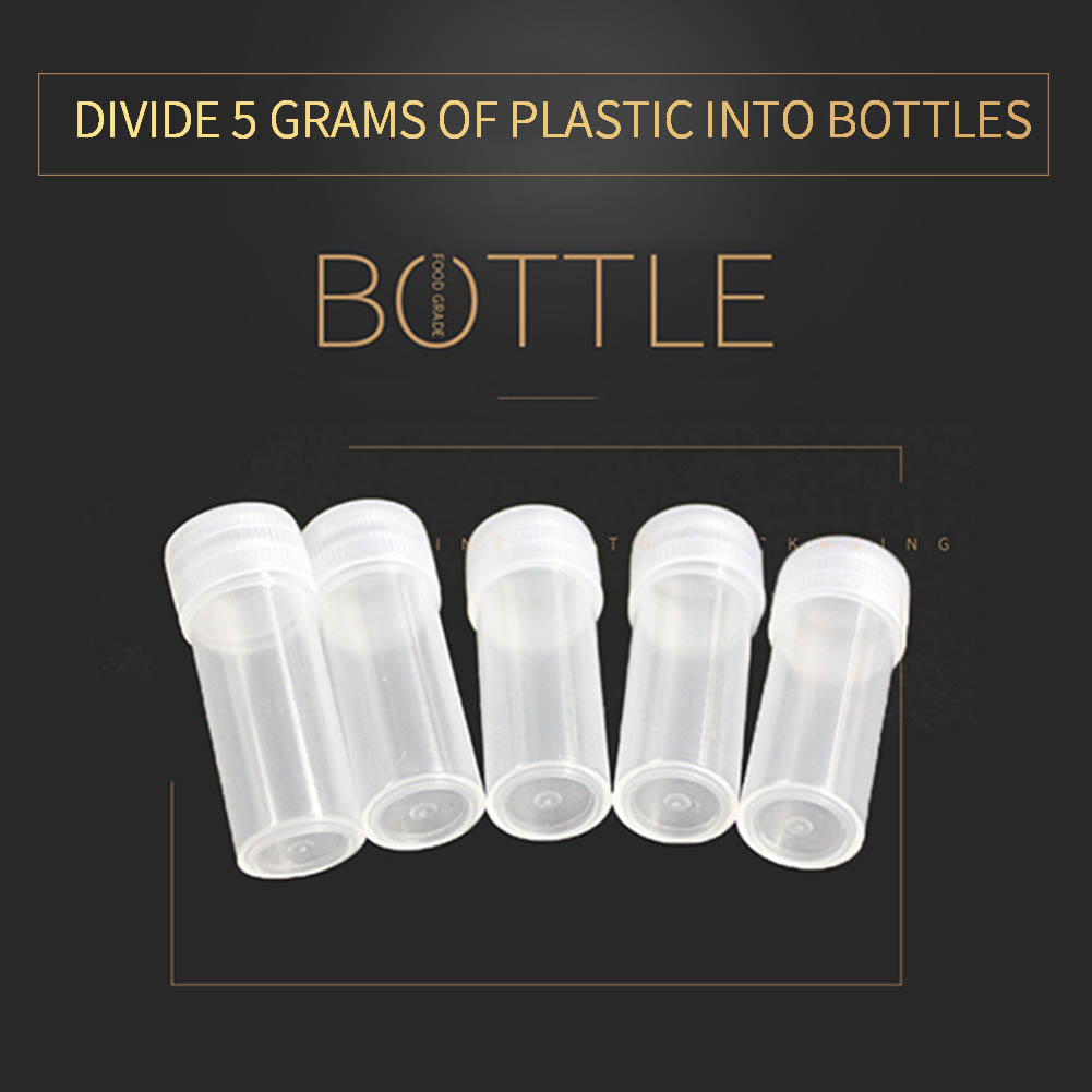 50PCS Plastic Sample Bottle Small Bottle Test Tube Mini Bottles Storage Containers White