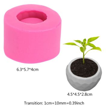 3D Concrete Planter Cactus Cement Silicone Mold DIY Clay Craft Flower Pot Vase