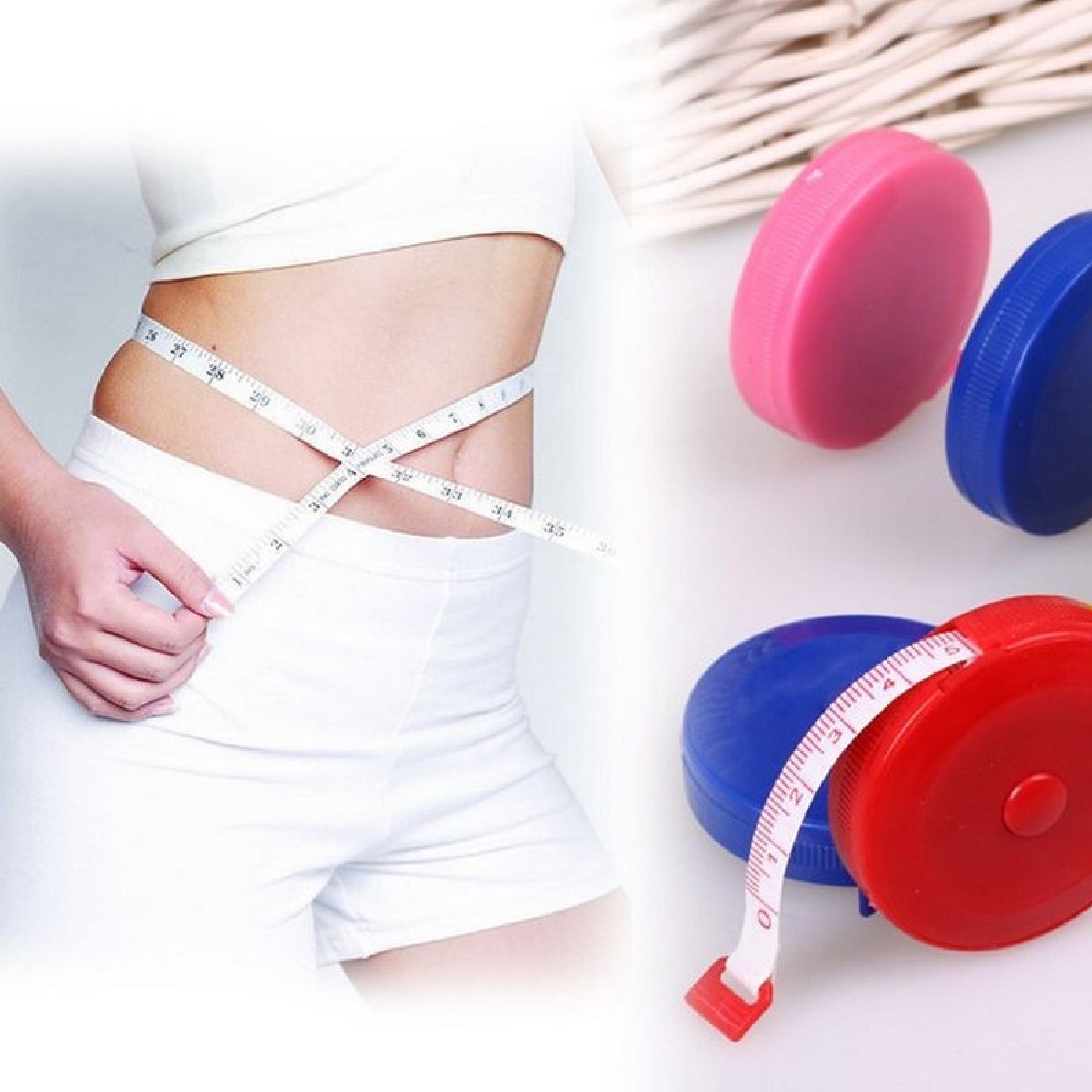 Fitness Accurate Body Fat Caliper Measuring Body Tape Ruler Measure Tape Measure Body Fat Caliper 150cm/ 60 Inch for Arm/ Chest
