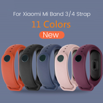 Strap For Xiaomi Mi Band 5 4 3 Silicone Wristband Bracelet Replacement For Xiaomi Band 4 MiBand 5 4 3 Wrist Color TPU Strap