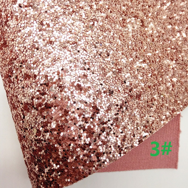 ROSE GOLD Glitter Fabric, Metallic Faux Fabric, Synthetic Leather Fabric Sheets For Bow A4 21x29CM Twinkling Ming XM800
