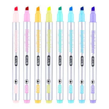8pcs/set Single head Highlighters Candy color 8 colors Drawing Marker pens Promotional Gift Stationery