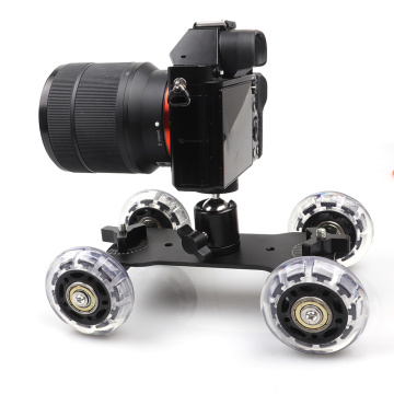 Lightdow 2 in 1 Photograph Rail Rolling Track Slider Skater Table Dolly Car +Q29 Mini Ball Head for DSLR Cameras/Comcorders