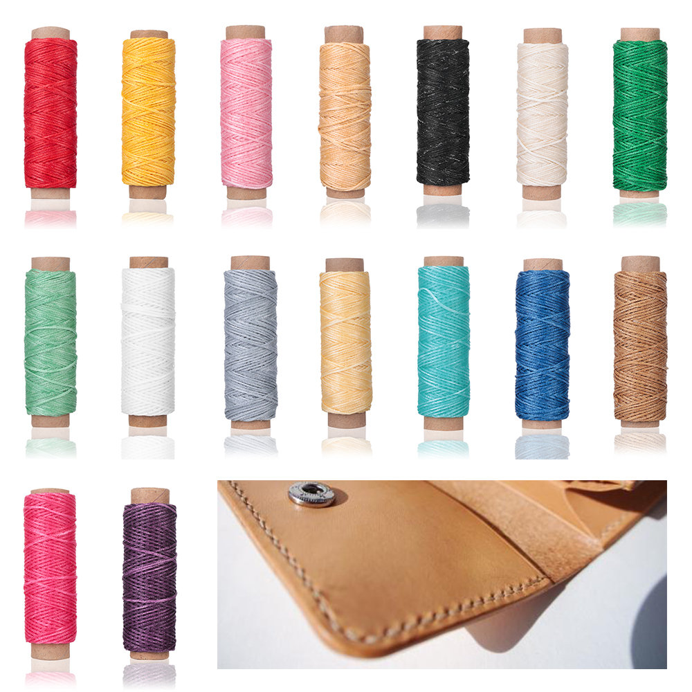 30Meters/Roll Durable 1mm 150D Leather Waxed Thread Cord for DIY Handicraft Tool Hand Stitching Thread Flat Waxed Sewing Line
