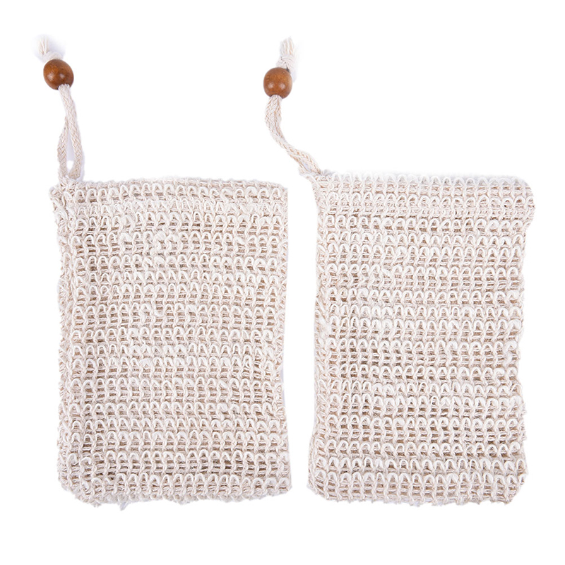 Massage Handbag Bathing Cotton And Linen Soap Bath Products Bathed And Foamed Net Soap Bag Set Anti-Slip Sleeve Natural