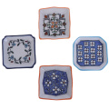 Doll House Ceramics Trays Square Plates Kitchen China Blue And White Porcelain Toy Doll Mini Food Dishes Tableware