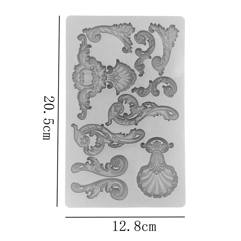 Relief Totem Oceanica Flourish Silicone Mold for Fondant Cake Decor, Cupcakes, Sugarcraft, Cookies, Cards Clay Bakeware Tools