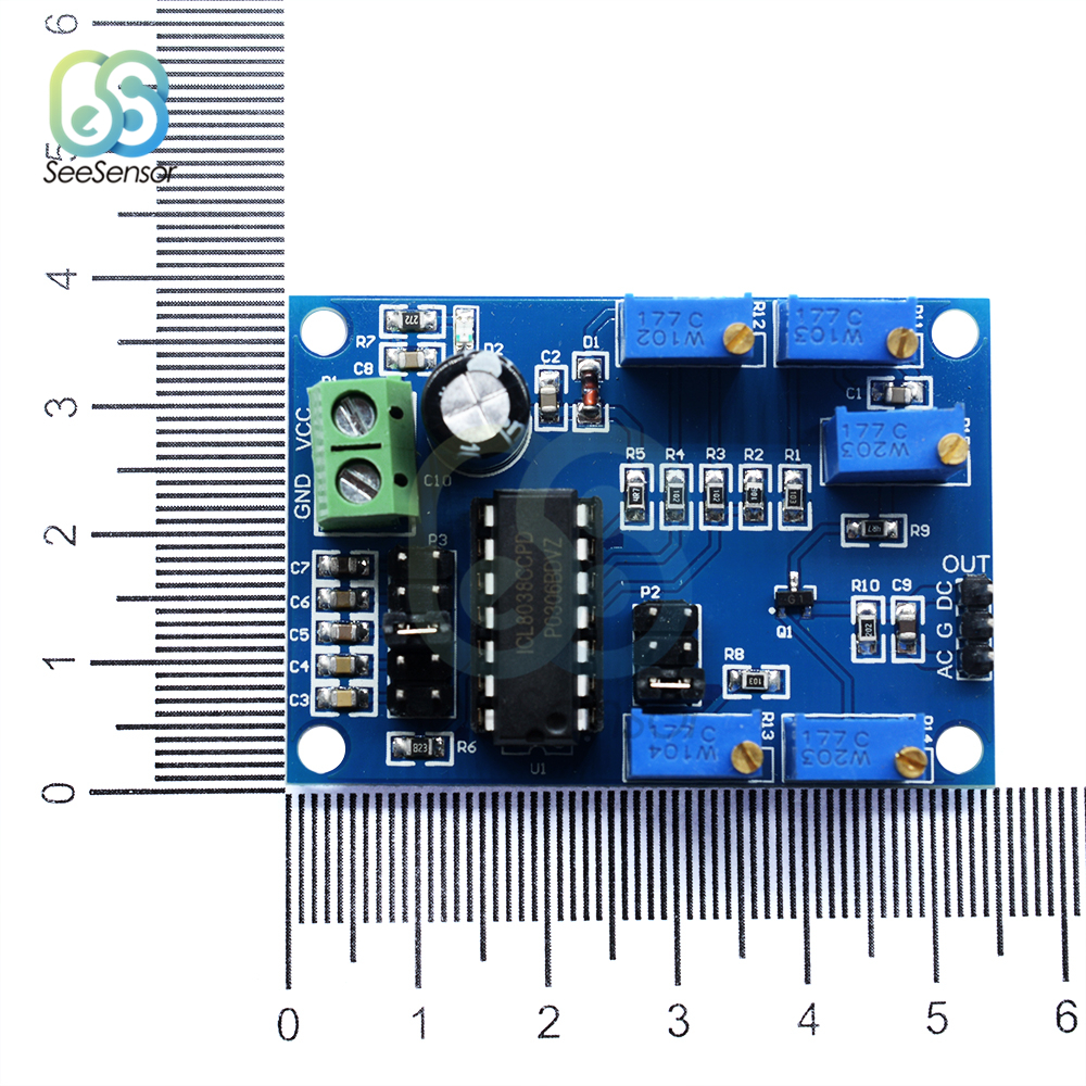 DC 12V 15V ICL8038 Adjustable Signal Generator Module 10Hz-450KHz Medium Low Frequency Triangular/Rectangular/Sine Wave