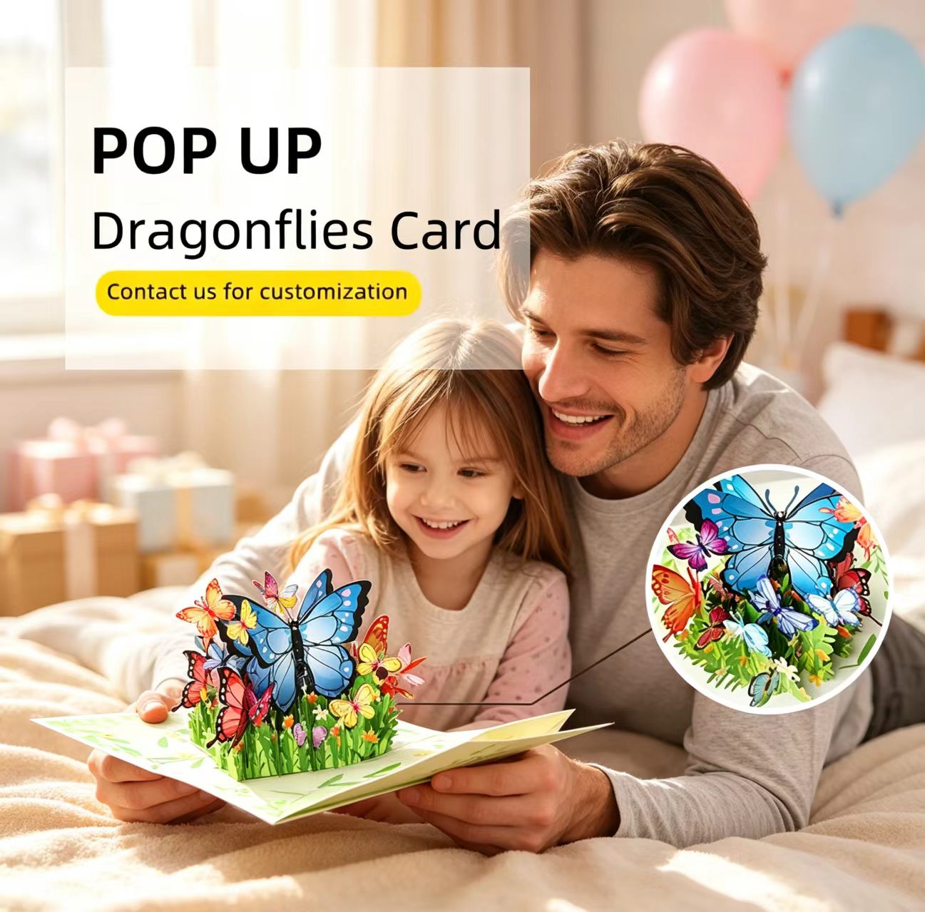 3d pop up blue butterfly cards