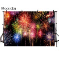 Mocsicka 2021 New Year Fireworks Backdrop New Year Party Decoration Firework Photography Background Firecracker Polka Dots Props