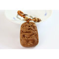 Dragon In The Sky Peach Wood Amulet Key Chains