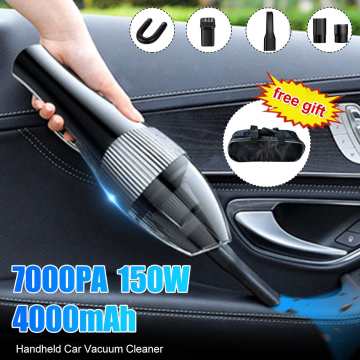 Wireless 7000PA 150W Portable Rechargeable Car Vacuum Cleaner Handheld Wet Dry Dual Use Car Home Cleaner