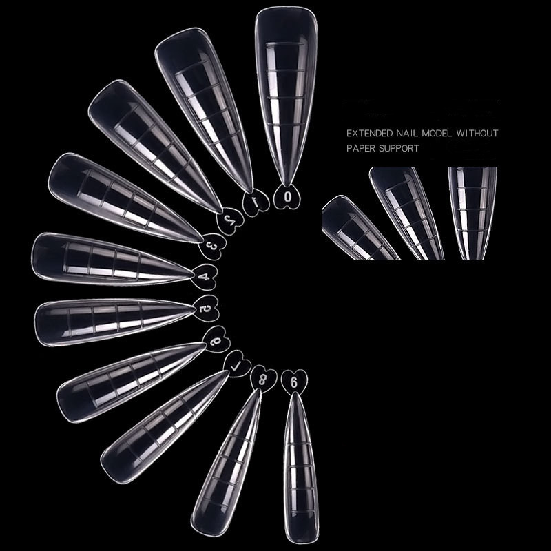 100 Pcs/Set Poly Nial Gel Quick Building Mold Tips Nail Dual Forms Finger Extension Nail Art UV Builder Easy Find Nail Tools