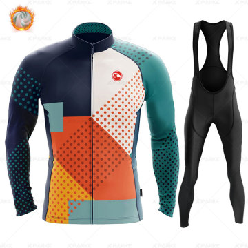 NEW Winter Thermal Fleece Set Cycling Clothes Men's Jersey Suit Sport Riding Bike MTB Clothing Bib Pants Warm Sets Ropa Ciclismo