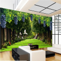 beibehang Customize any size 3D wallpaper frescoes Fresh grape Green carpet Boulevard TV backdrop Decorative painting