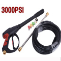3000PSI Pressure Washer Gun Kit with M22 14MM Extension Hose Wand Lance G1/4" Quick Release Spray Nozzle Tips Clean Machine Pipe
