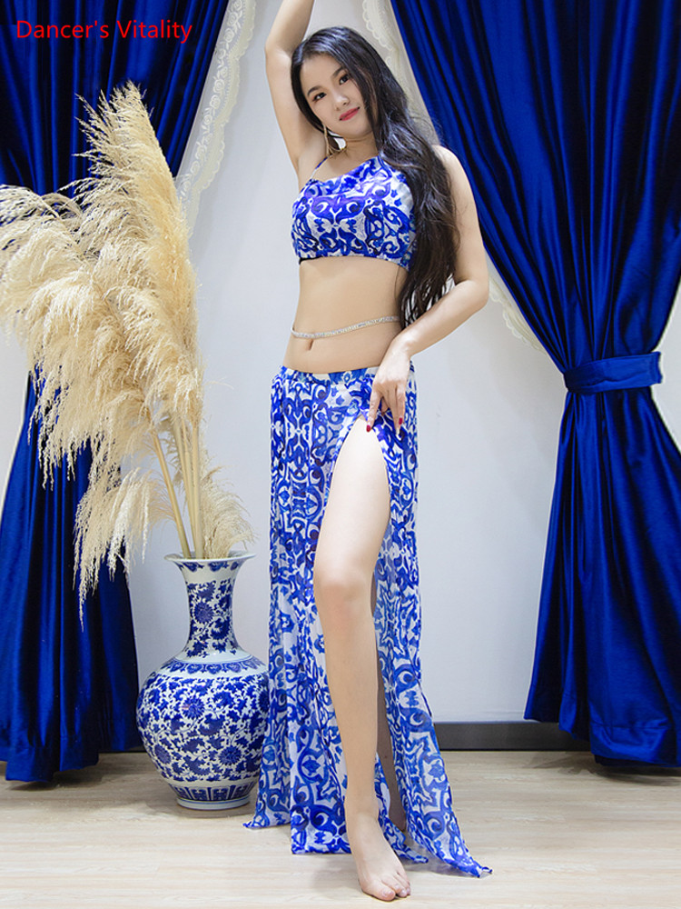 Belly Dance Female Adult Elegant Top Training Clothes Suit Oriental Dancewear Profession Performance Long Skirt Set