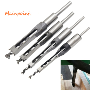4Pcs/set Square Hole Drill Bit Hollow Square Hole Saw Mortiser Chisel Auger Drill Woodworking Tool Machine Tool Accessories