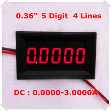 RD 0.36" Digital Ammeter DC 0-3.0000A Four wires 5 digit Current Panel Meter led Display Color[ 4 pieces / lot]