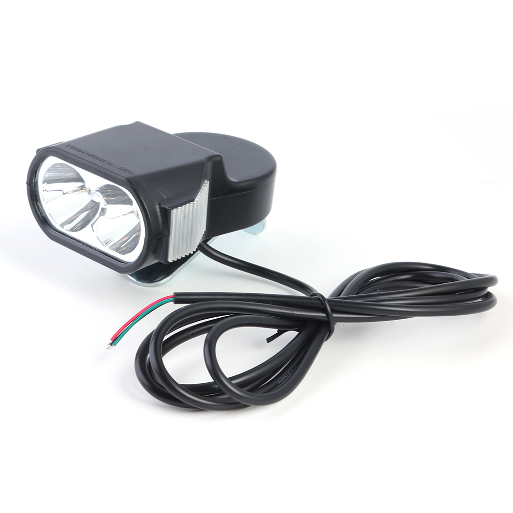 Electric Bike LED Headlight 36V 48V 60V Electric Bicycle Scooter Horn Front Safety Warning Light Bicycle Riding Accessories