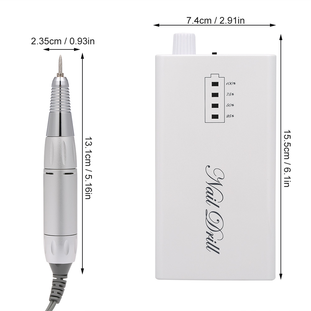 Rechargeable Nail Drill Machine Kit Electric Nail Polisher Set Cordless Portable Manicure Set Optional EU / US Plug