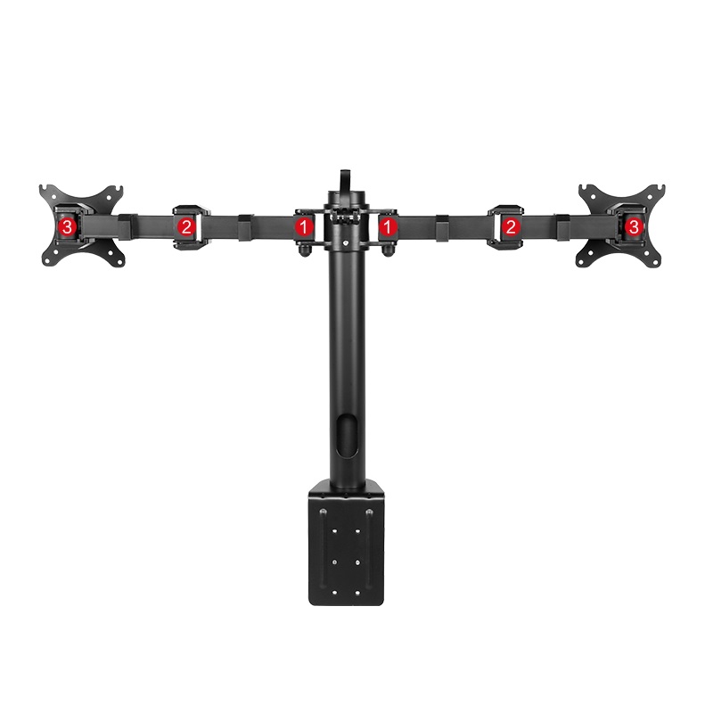 Dual Monitor Arms Holder Fully Adjustable Desk Mount Stand for Two LCD Screens Fit for 10"-30" Max Support 10KG Weight Per Arm