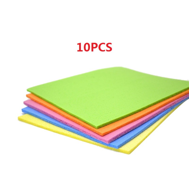 10pcs Dishcloth Cellulose Sponge Cloths Bulk No Odor Reusable Cleaning Cloths For Kitchen Absorbent Dish Cloth Hand Towel