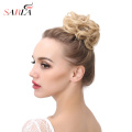 SARLA 20Pcs Curly Chignon Resist High Temperature Elastic Scrunchie Synthetic Hair Ribbon Ponytail Hair Bundles Updo Hairpieces