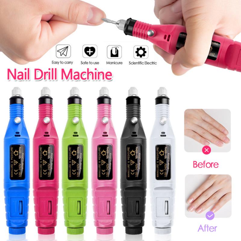 1set Professional Electric Nail Drill Bit Machine Kit Manicure Cutters Machine Nail Art Pen Pedicure Nail File Nail Art Tool Hot