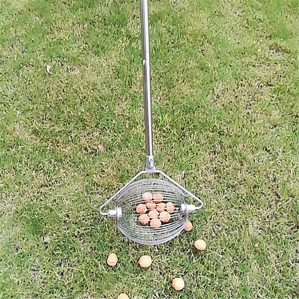 Chestnuts Harvester Walnuts Roller Nut Collector Quick Fruit Picker Ball Picking Stainless Steel Alloy Garden Orchard Tool