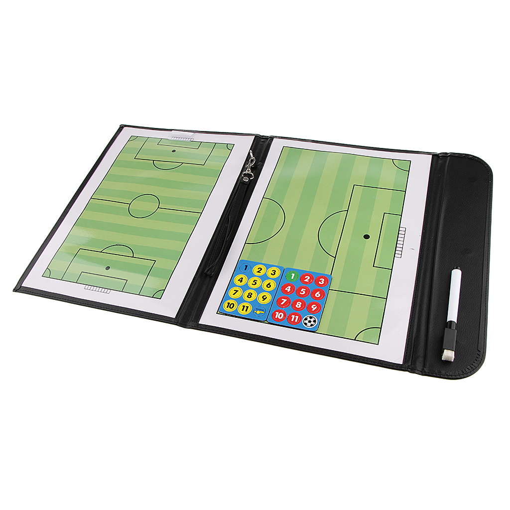 Folding Portable Magnetic Football Soccer Coaching Tactics Board Folder with Erasable Pen Unfold Size 54 x 32cm