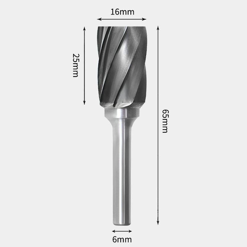 A6-16mm Cylinder Roughing Mills Metal Aluminum Wood Carving Knife Slab Milling Cutter Router Bit Set Woodworking Tools